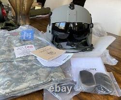 New Gentex Hgu 56p XL Helicopter Pilot Flight Helmet & Bag Only