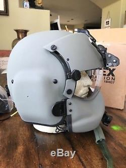 New Hgu56 Gentex Flight Pilot Helmet & Anvis Nvg, Mfs, Cep Light Cobra MIC 56 XL