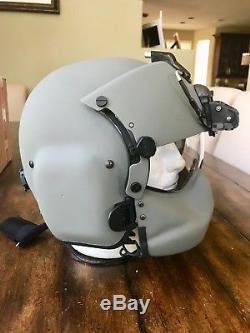 New Hgu56 Gentex Flight Pilot Helmet & Anvis Nvg, Mfs, Cep Ml11, Cobra MIC Lg 1