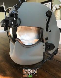 New Hgu56 Gentex Flight Pilot Helmet & Anvis Nvg, Mfs, Cep Ml11, Cobra MIC Lg 2