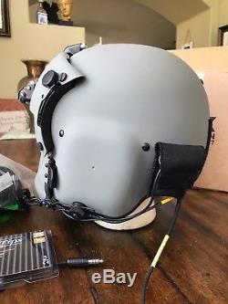 New Hgu56 Gentex Flight Pilot Helmet, Anvis Nvg, Mfs, Tpl, Cep Light MIC 56 XL