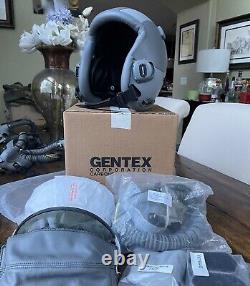 Nos Hgu55 55 Gentex Large Pilot Flight Helmet & Nib Mbu12 Regular Oxygen Mask