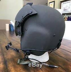 Nos Rare Black Hgu56 Gentex Flight Pilot Helmet & Lip Light Ml-8 Hgu 56