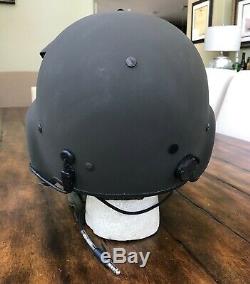 Nos Rare Black Hgu56 Gentex Flight Pilot Helmet & Lip Light Ml-8 Hgu 56