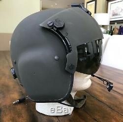 Nos Rare Black Hgu56 Gentex Flight Pilot Helmet & Lip Light Ml-8 Hgu 56