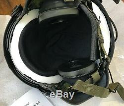 Nos Rare Black Hgu56 Gentex Flight Pilot Helmet & Lip Light Ml-8 Hgu 56