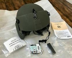 Nos Rare Black Hgu56 Gentex Flight Pilot Helmet & Lip Light Ml-8 Medium Hgu 56