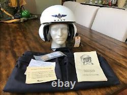 Nos Usn Navy Gentex Sph-3b Helicopter Pilot Flight Helmet And Bag Sph