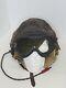 ORIGINAL WWII US ARMY AIR FORCE LEATHER PILOT FLIGHT HELMET withReceiver &Goggle
