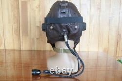 Original Air Force MiG-15 Pilot Leather Helmet(3#/57cm), Vintage Big Goggles, Mic