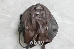 Original Air Force MiG-15 Pilot Leather Helmet(3#/57cm), Vintage Big Goggles, Mic