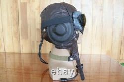 Original Air Force MiG-15 Pilot Leather Helmet(3#/57cm), Vintage Brown Goggles