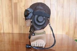 Original Air Force MiG-15 Pilot Leather Helmet(3#/57cm), Vintage Brown Goggles