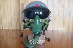 Original Air Force MiG Fighter Pilot Helmet, Oxygen Mask Ym-9915G