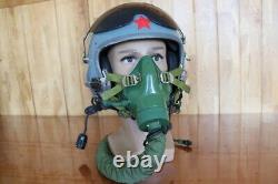 Original Air Force Mig Fighter Pilot Helmet, Oxygen Mask Ym-9915g