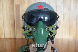 Original Chinese Air Force Fighter Pilot Helmet + Oxygen Mask Ym-9915G