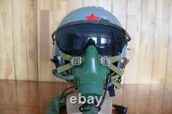 Original Chinese PLAAF Fighter Pilot Helmet, Oxygen Mask YM-9915G
