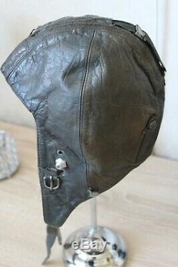 Original German air force flight winter leather helmet ww2 Luftwaffe pilot