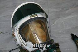 Original High Altitude Fighter Pilot Flight Helmet, Pull Down Sunvisor, fly suit