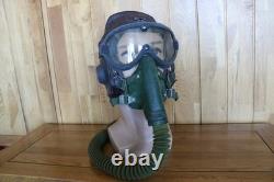 Original MiG-15 Pilot Leather Flight Helmet, Oxygen Mask 6502, Goggles