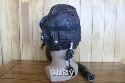 Original MiG-15 Pilot Leather Flight Helmet, Oxygen Mask 6502, Goggles