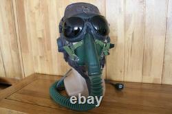 Original MiG-15 Pilot Leather Flight Helmet, Oxygen Mask, Brown Goggles