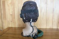 Original MiG-15 Pilot Leather Flight Helmet, Oxygen Mask, Brown Goggles