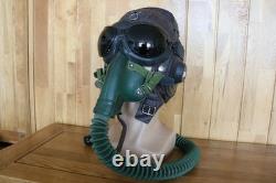Original MiG-15 Pilot Leather Flight Helmet, Oxygen Mask, Brown Goggles