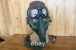 Original MiG-15 Pilot Leather Flight Helmet, Oxygen Mask, Goggles