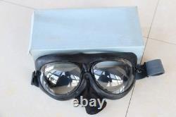 Original MiG-15 Pilot Leather Flight Helmet, Oxygen Mask, Transparent Goggles