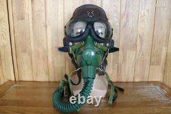 Original MiG-15 Pilot Leather Flight Helmet, Oxygen Mask YM-6512, MiG Goggles