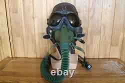 Original MiG-15 Pilot Leather Flight Helmet, Oxygen Mask YM6505, Goggles