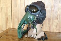 Original MiG-15 Pilot Leather Flight Helmet, Oxygen Mask YM6505, Goggles