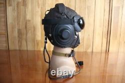 Original MiG-15 Pilot Leather Flight Helmet, Throat Microphone, Goggles