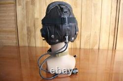 Original MiG-15 Pilot Leather Flight Helmet, Throat Microphone, Goggles