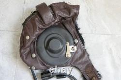 Original MiG-15 Pilot Winter Leather Flight Helmet, Big Sea Eye Goggles