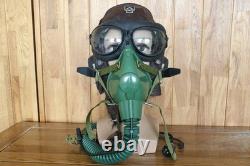 Original MiG-15 Pilot Winter Leather Flight Helmet, Oxygen mask(6512), Goggles