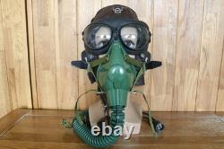 Original MiG-15 Pilot Winter Leather Flight Helmet, Oxygen mask(6512), Goggles