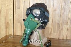 Original MiG-15 Pilot Winter Leather Flight Helmet, Oxygen mask(6512), Goggles