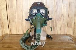 Original MiG-15 Pilot Winter Leather Flight Helmet, Oxygen mask, Goggles