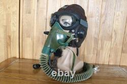 Original MiG-15 Pilot Winter Leather Flight Helmet, Oxygen mask, Goggles