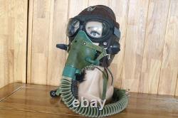 Original MiG-15 Pilot Winter Leather Flight Helmet, Oxygen mask, Goggles