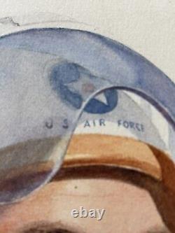 Original Painting Vietnam War US Fighter Pilot P-4A Flight Helmet O2 Mask Jacket