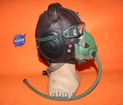 Original Surplus Air Force Pilot Leather Helmet, Oxygen Mask, Early Goggles