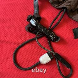 Original Vtg USSR Soviet MiG Fighter Pilot Leather Flight Helmet & Microphone