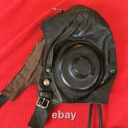 Original Vtg USSR Soviet MiG Fighter Pilot Leather Flight Helmet & Microphone