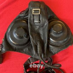 Original Vtg USSR Soviet MiG Fighter Pilot Leather Flight Helmet & Microphone