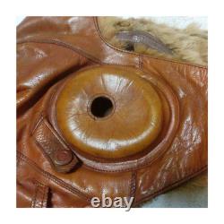 Original WW2 Japanese Army IJA Winter Pilot Flight Helmet Leather Fur 1944