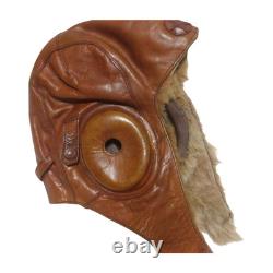 Original WW2 Japanese Army IJA Winter Pilot Flight Helmet Leather Fur 1944