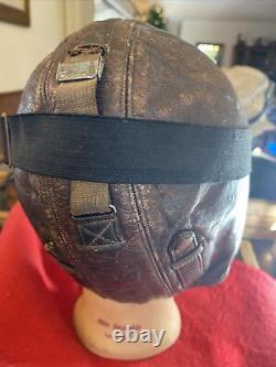 Original WW2 Leather Flieger Kopfhaube German Pilot Helmet And Flight Goggles